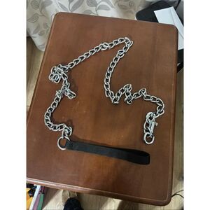 Heavy Duty Stainless Steel Chain Leash / Lead with Traffic Handle – 5.5–6 ft, Lo